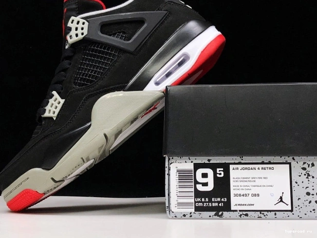 308497-060 4 CEMENT RETRO BLACK JORDAN 1210